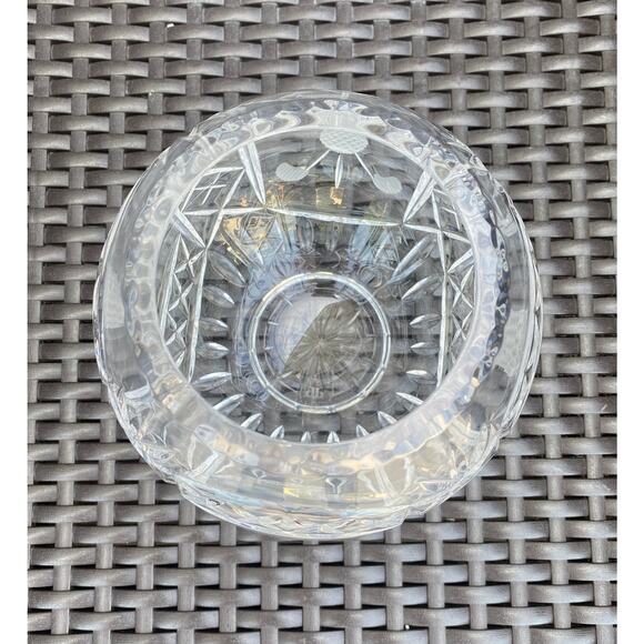 Rovellie Swiss Crystal Company Lead Crystal Bowl With Golf Motif 6" Tall - Picture 6 of 8